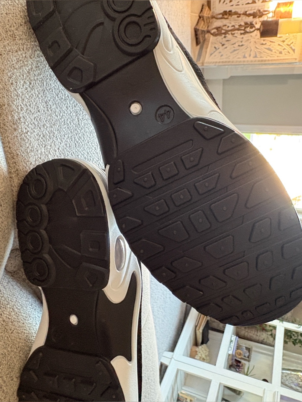 Unisex Black Knit Lace-Up Athletic Sneakers with White Sole - Picture 14 of 17
